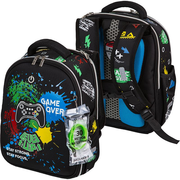 Рюкзак школьный "deVENTE. Junior. Level Up Game" жесткий 35x27x13 см  вес 800 г, 1 отд.на молнии