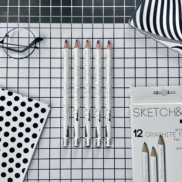 Карандаш ч/г "Sketch&Art. Jumbo" 12В, 4 MM 