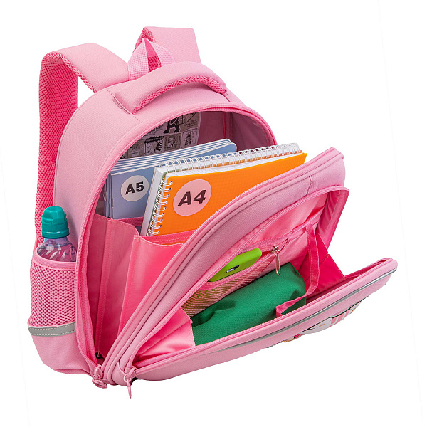 Рюкзак школьный с картхолдером на держателе (/2 розовый)
