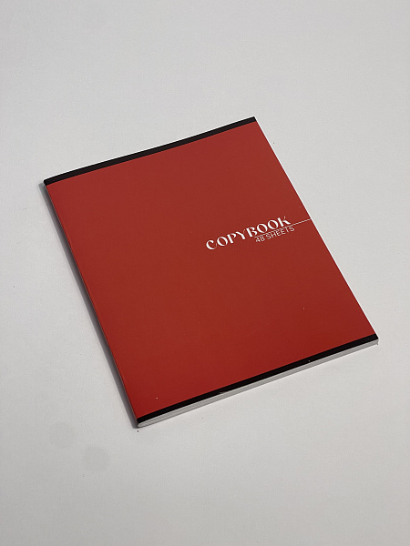 Тетрадь 48 листов, линейка, обложка мелованный картон, блок №2, красная