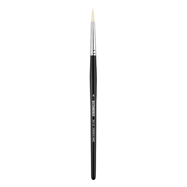 Кисть для акрила Sketchmarker 351 жесткая синтетика круглая ручка короткая №4