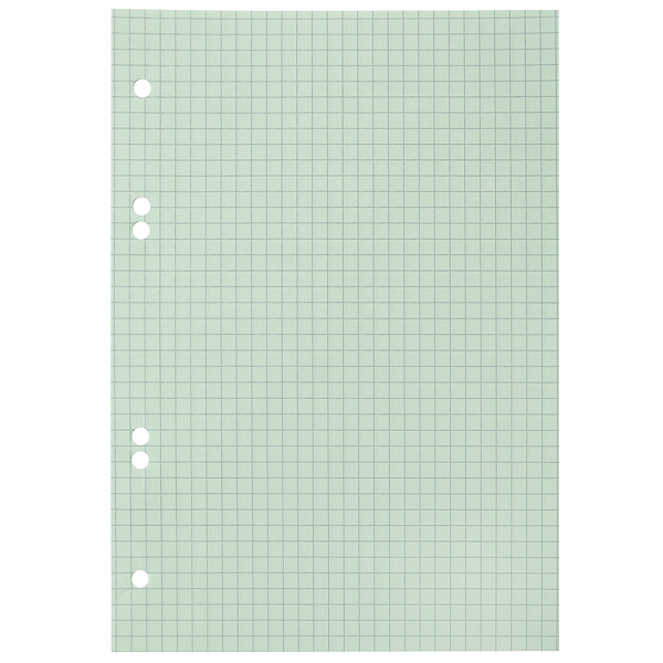 Сменный блок 50 л. А5 Нежно-зеленый-LAGOON ля тетрадей на кольцах цветной тониров.блок Универсальная перфорация  6 отверстий в индив.упак. 