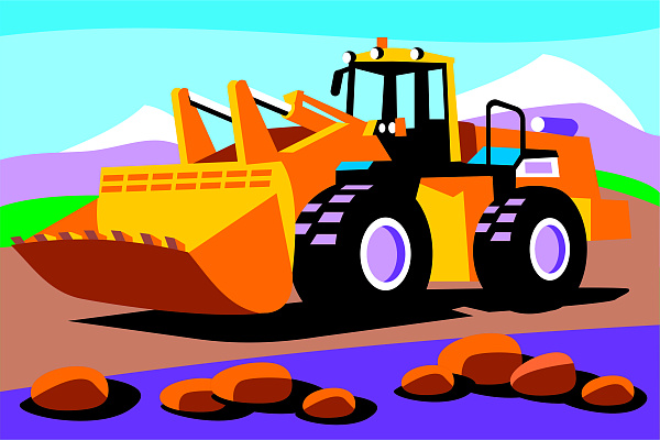 Картина по номерам для малышей ТРАНСПОРТ "Силовой трактор"