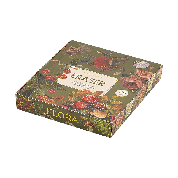 Ластик "Flora.Black night" СУПЕРМЯГКИЙ, черный