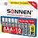 Батарейки КОМПЛЕКТ 10 шт, SONNEN Alkaline, AAA (LR03, 24А), алкалиновые, мизинчиковые, короб