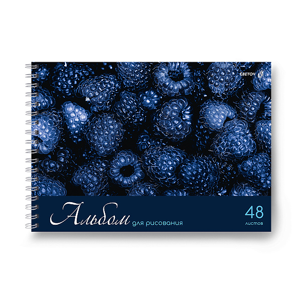 Альбом д/рис. 48 л. на гребне "Ярко - синий мир" 100 г/м2 A4 29. 21 см. 01622  "Светоч"