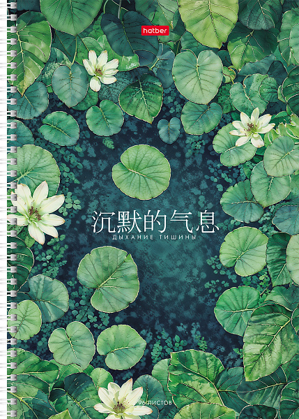 Тетрадь А4 80 л. кл. твердый переплет на гребне "Дыхание тишины" перфорация на отрыв глянц. ламин.