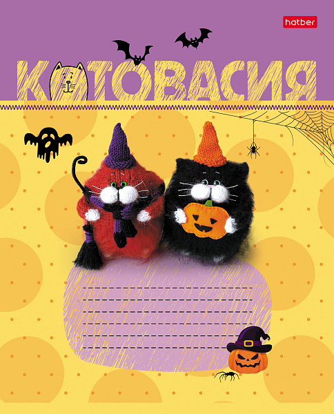 Тетрадь 18 листов в клетку "КотоВасия" скругленные углы, микс 5 видов