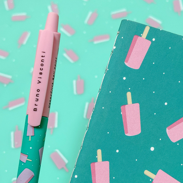 Ручка шариковая 0,5 мм "HappyClick. Эскимо" СИНЯЯ 