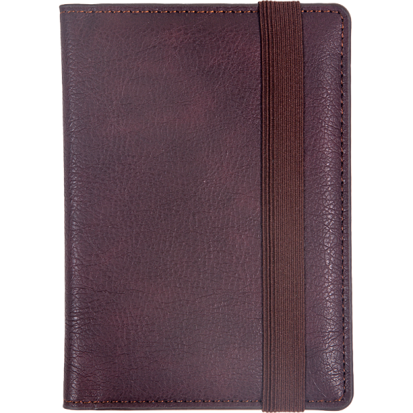 Обложка д/паспорта "deVENTE. Detent" коричневая, 10x14 см, искусственная кожа, поролон, вертикальная резинка, отстрочка, 3 отделения для визиток, в пластиковом пакете с европодвесом,