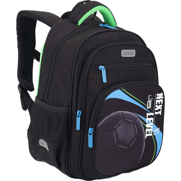 Рюкзак "deVENTE. Grade. Next Level Football" школьный жесткий 37x28x16 см (16 л) вес 700 г, плотный износостойкий полиэстер с водоотталкивающей пропиткой, 2 просторных отделения на молнии (одно отделение с разделителями для учебников, другое отделени