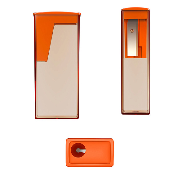 Точилка 1 отв. ErichKrause City, Neon, с контейнером, ассорти, пластик. (в коробке-дисплее по 16 шт)