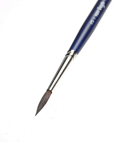 Кисть для акварели VanGogh 121 белка сибирская круглая ручка короткая №3