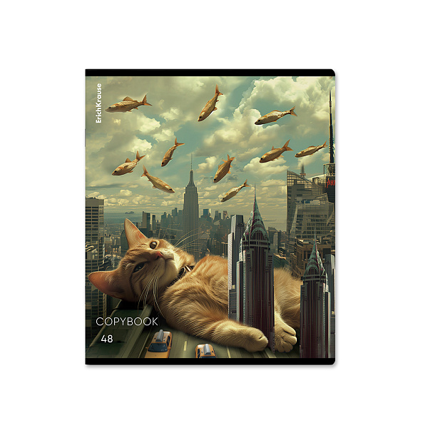 Тетрадь 48 л. кл. ErichKrause Big City Cats, глянцевая ламинация_MIX-PACK