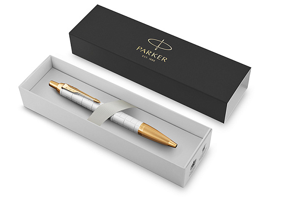 Ручка шариковая "Паркер IM Premium Pearl GT", линия письма – средняя, цвет чернил – синий