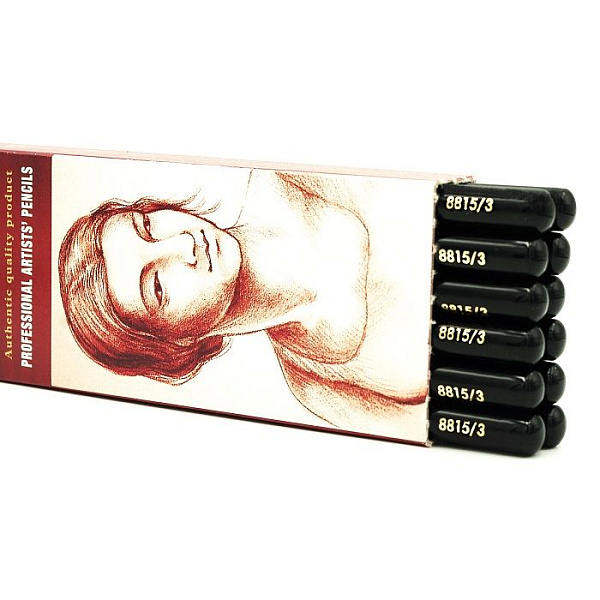 Карандаш художественный чернографитный 4.2 мм, Koh-I-Noor GIOCONDA SILKY 8815 hard, чёрный, L=175 мм
