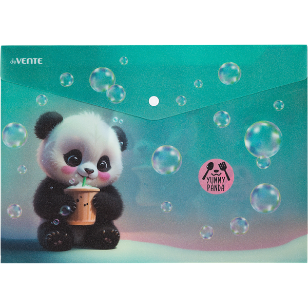 Папка-конверт на кн. А4 "deVENTE. Yummy Panda" (330x235 мм) 180 мкм, матовая полупрозрачная с рисунк