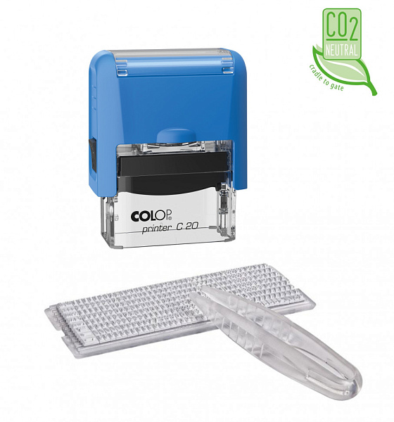 Штамп самонаб. автомат. пластик. PRINTER С 20 SET blue, 4 строки 14х38 мм касса А, корпус синий