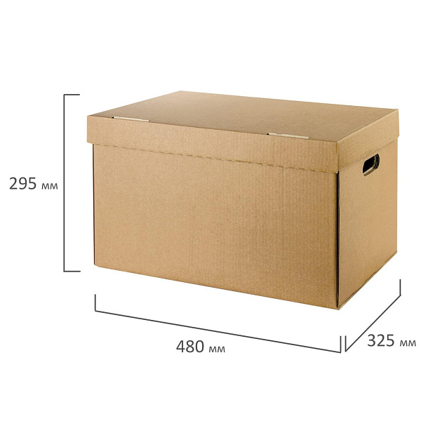 Короб архивный INDEX "Делопроизводство", 480*325*295 мм, гофрокартон