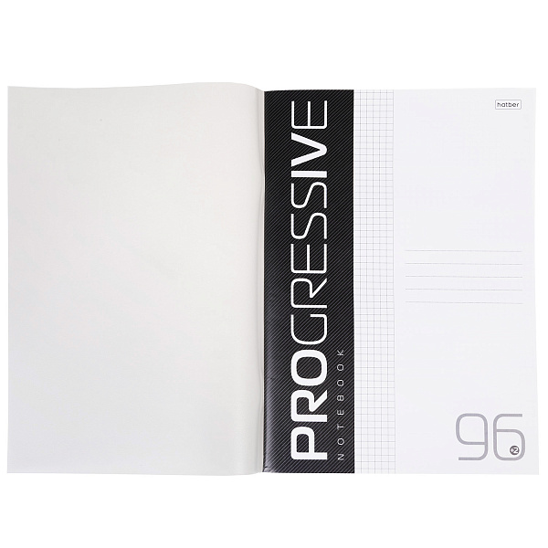 Тетрадь А4 96 листов в клетку, "PROGRESSIVE", обложка пластиковая, 60 г/м2, серая