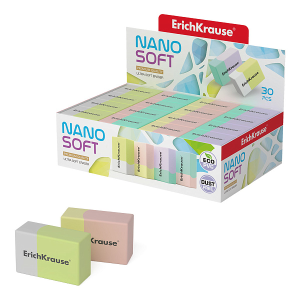 Ластик ErichKrause® Nano Soft без фталатов, 33*22*13