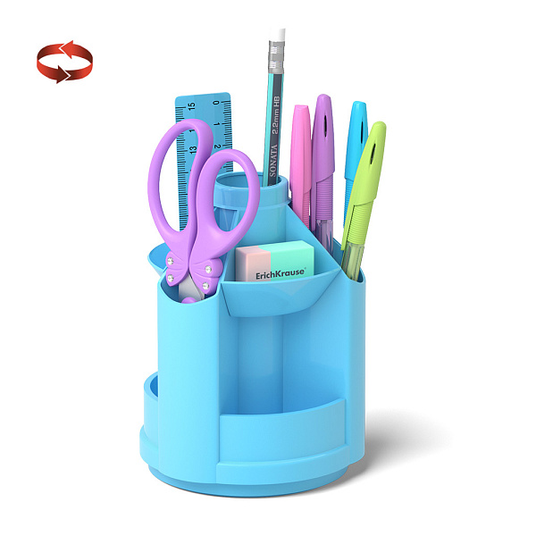 Набор настольный вращающийся ErichKrause® Mini Desk, Pastel, голубой