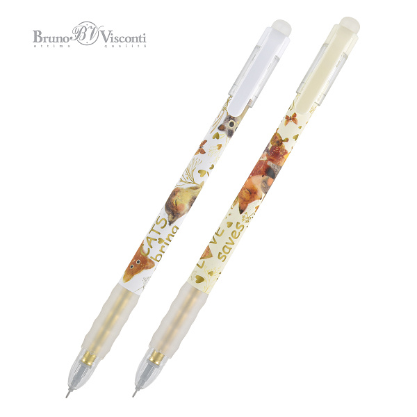 Ручка со стираемыми чернилами "DeleteSoftGrip. Love me" 0.4 ММ, СИНЯЯ (2 вида) 