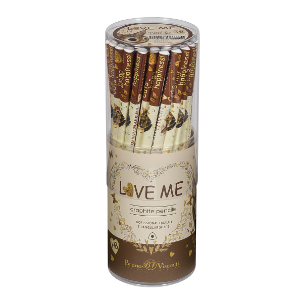 Карандаш ч/г "LOVE ME. КОТИКИ ПРИНОСЯТ СЧАСТЬЕ."  НВ  