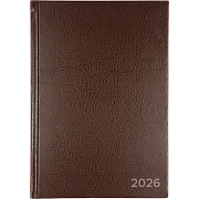 Ежедневник датированный 2026 "Attomex" A5 (140x210 мм) 336 стр, офсет 60 г/м², твердая обложка из бумвинила, тиснение фольгой, коричневый