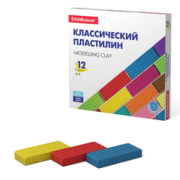 Пластилин 12 цв. ErichKrause 192г (коробка) Классический 