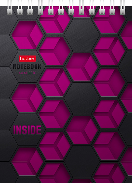 Блокнот А6 40 л. кл. на гребне "INSIDE"