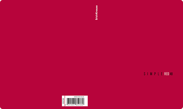 Тетрадь 48 листов в клетку "Simple Color", красный, ламинация soft-touch+выборочный УФ-лак ErichKrause 