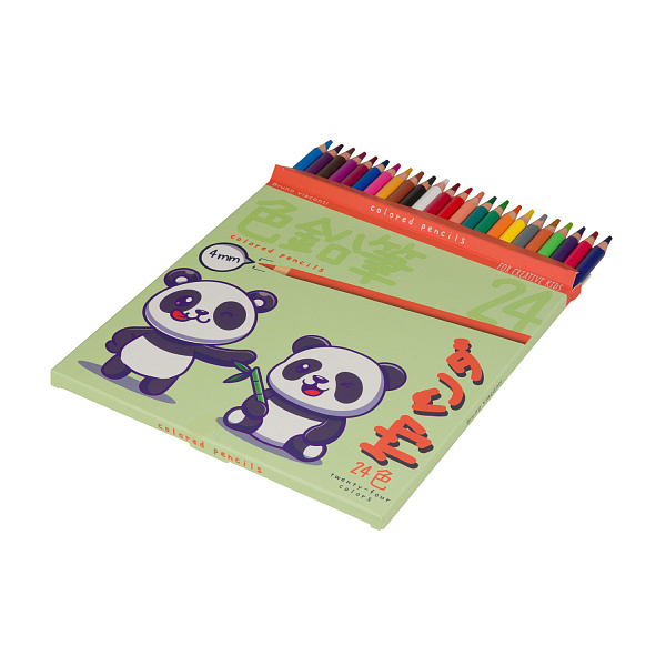 Карандаши 24 цв. "KAWAII ANIMALS" 4,0 ММ, пластиковые 4 ВИДА