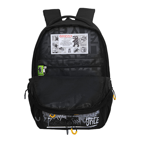 Рюкзак школьный с картхолдером на держателе (/1 черный - серый)