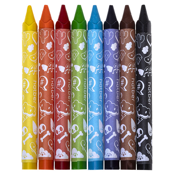 Мелки восковые 8 цв. "Влад А4" трехгран.корпус диаметр 8мм в карт. короб. с европодвесом