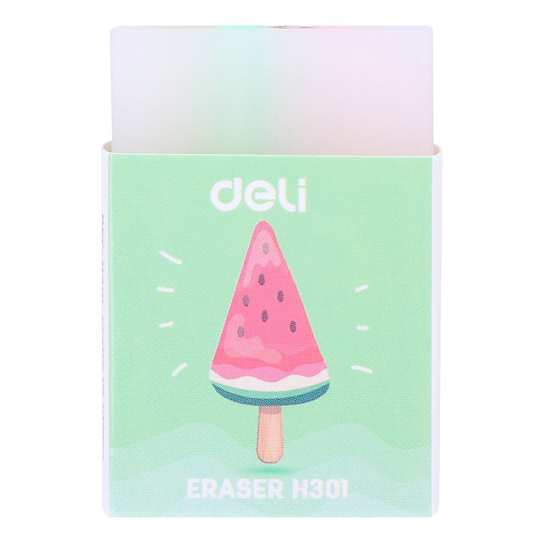 Ластик Deli прямоугольный 38х25х17мм ассорти индивидуальная картонная упаковка