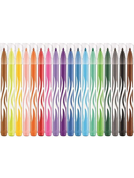 Фломастеры 18 цв. Maped JUNGLE с забл. пишущим узлом, сред/ пишущий узел, смываемые, в к/уп.