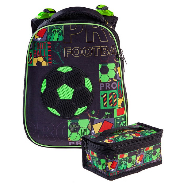 Рюкзак Hatber ERGONOMIC Classic-Футбол- 37Х29Х17 см EVA материал светоотраж. 2 отделения 2 кармана с расширением в комплекте с термосумкой