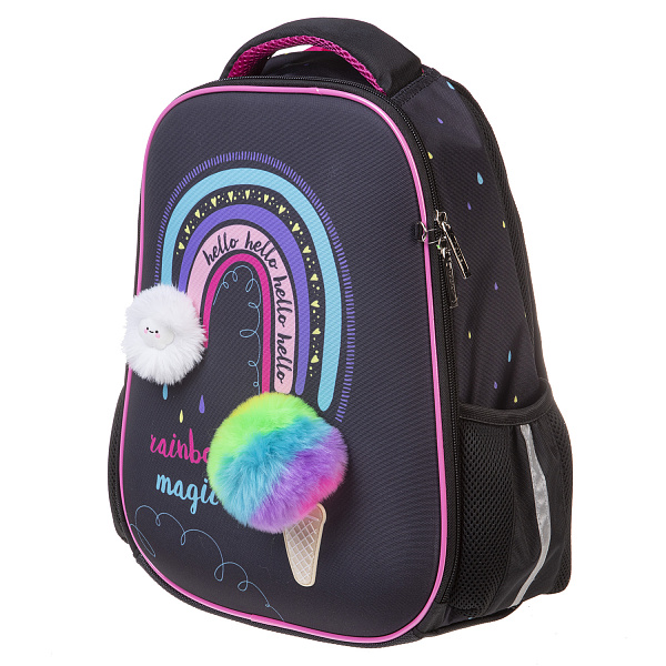 Рюкзак Hatber ERGONOMIC light-Радужное мороженое- 38х29х12,5см EVA материал нагрудная стяжка светоотраж. 1 отделение 2 кармана и 1 потайной на спинке