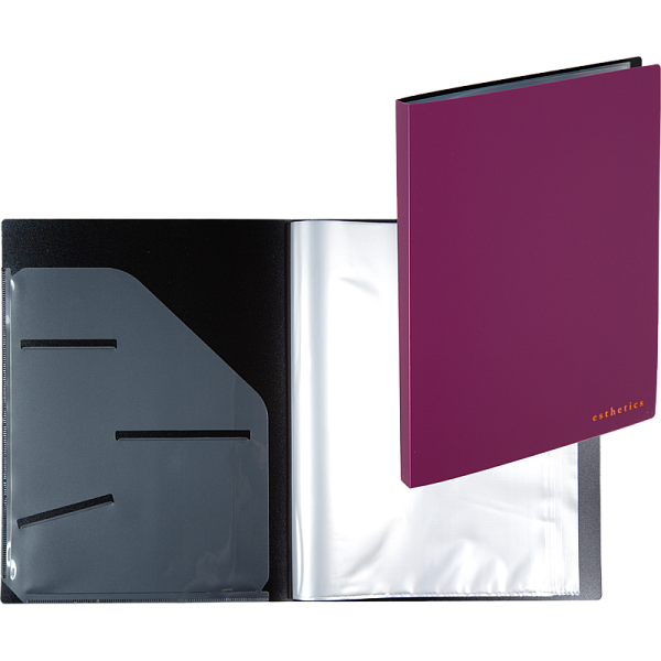 Папка 20ф А4 "deVENTE. Esthetics" полипропилен 700 мкм, бургунди, фактура "soft-touch" вкладыши 30 мкм, внутренний карман 160 мкм, индивидуальная упаковка, A4 (235x310x15 мм) 
