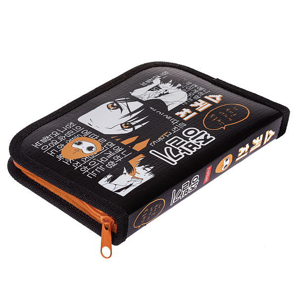 Пенал 1секц.+ств. 190*130 Hatber "Аниме Нежные чувства" на молнии глянц. ламин. в индив.упак.