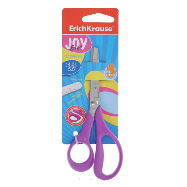 Ножницы 140 мм ErichKrause JOY ® Ergo, ассорти (в блистере по 1 шт.)