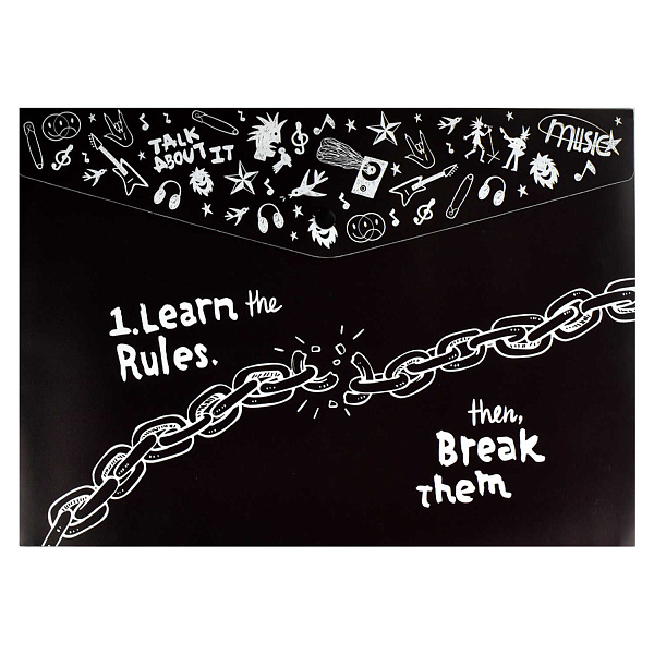 Папка для тетрадей А4 Феникс+ "ПАНК 2" (полипропилен, 33x23.5 см, 1 отд., кнопка, УФ-печать)