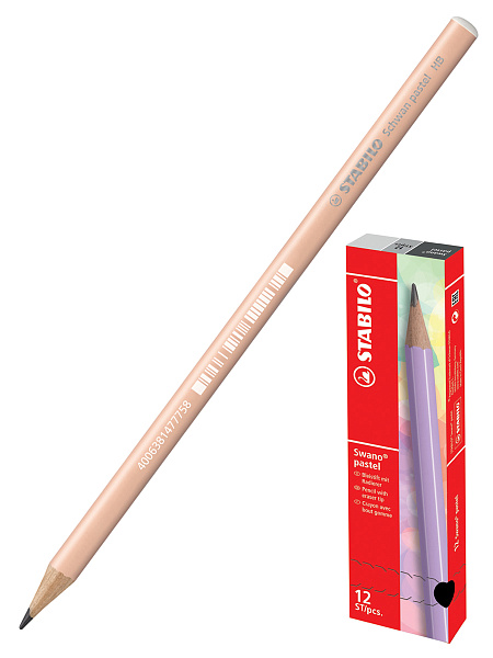 Карандаш ч/г ТМ STABILO Schwan Pastel 421 круглый HB, персиковый корпус пастель