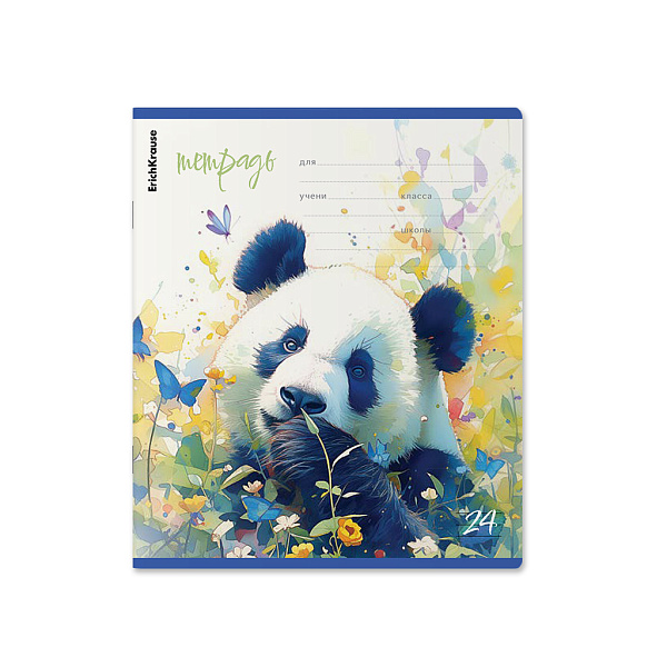 Тетрадь 24 л. лин. "Flower Panda" ErichKrause  (в плёнке по 10 шт.)_MIX-PACK