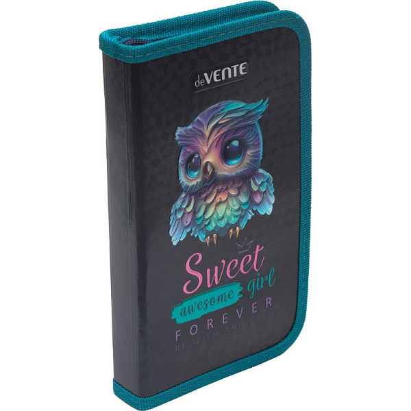 Пенал 1секц. д/дев.205*120 "deVENTE. Happy Owl"  для 17 пр. на молнии прямоугольный