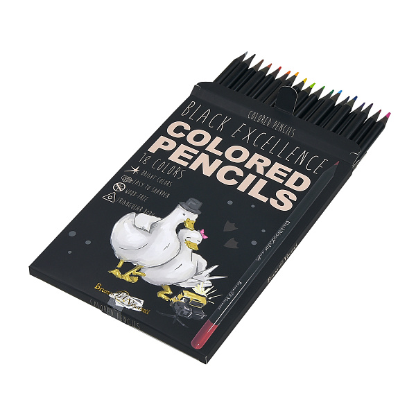 Карандаши 18 цв. "BLACK EXELLENCE", ГУСИ