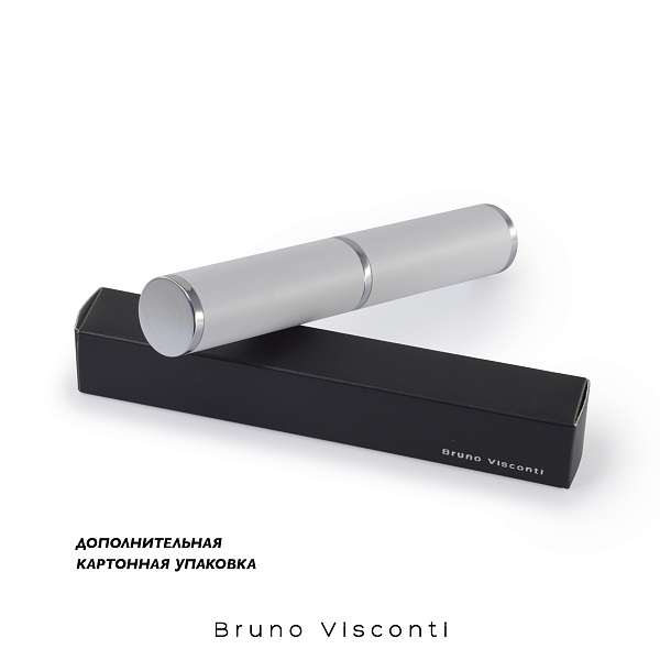 Ручка "SAN REMO" в тубуса круглой формы 1,0 ММ, СИНЯЯ (корпус белый, футляр белый)