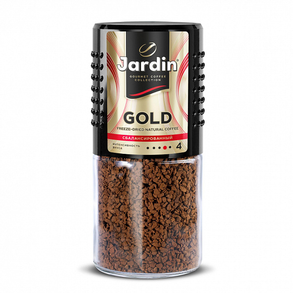 Кофе растворимый JARDIN Gold натуральный сублимированный, 95г, стеклянная банка
