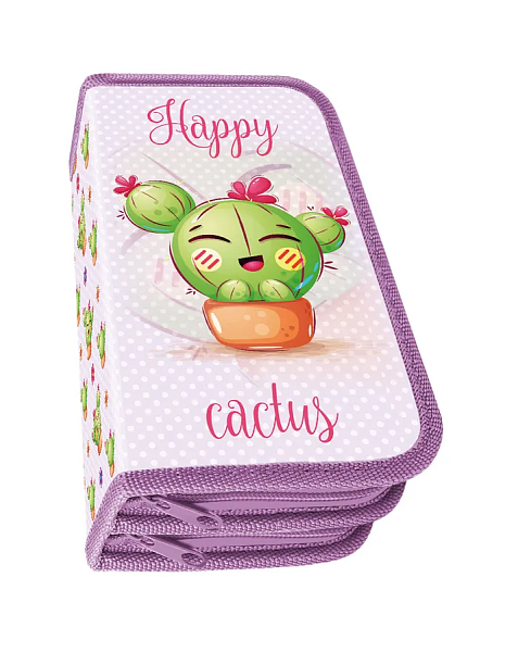 Пенал 2секц. д/дев. 190*105 "HAPPY CACTUS" лам.